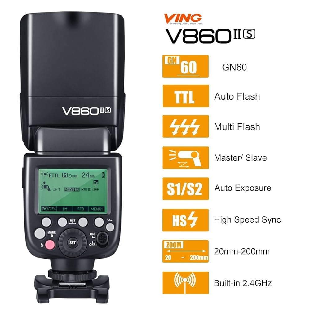 Amazon | Godox V860II-S 2.4G TTL リチウム電池 フラッシュ